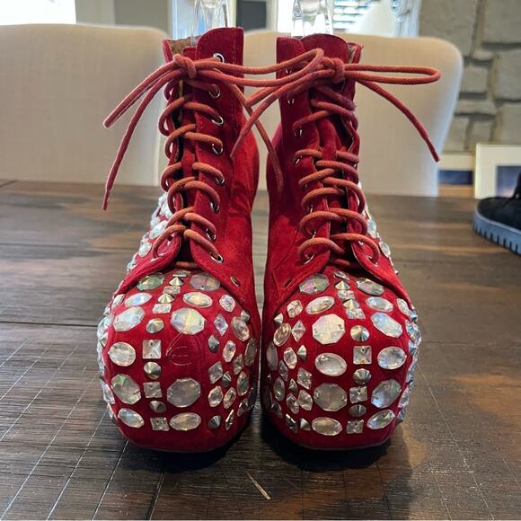 Jeffrey Campbell Urban Outfitters Lita Jeweled Boot Size 8 - Picture 2 of 8